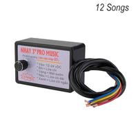 Violiica 12-24V Music Relay for Motorcycle, Car, Truck, Marine Boat, 8/10/12/25 Songs, Adjustable Volume, Black