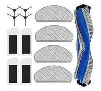 Violiica 13-Pack Replacement Accessories Kit For Yeedi C12 Pro Plus Robot Vacuum - 4 Microfibre Cloths, 4 Side Brushes, 4 Roller Brushes, 1 Filter