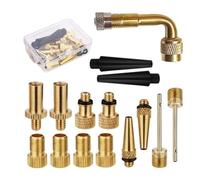 Violiica 15Pcs For Bike Pump Adapter Set Kit For Presta for DUNLOP And Ball Needle Valves With Organizer Box