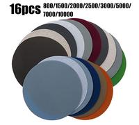 Violiica 16pcs 5-Inch 125mm Round Wet Dry Sanding Discs, 800 to 10000 Grit, for Wood, Metal, for Auto & Stone Polishing