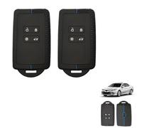 Violiica 2 Pack Silicone Car Key Cover For Renault Clio Megane Kadjar Koleos Captur Espace Duster Talisman Full Protection with Red Line Accent