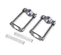 Violiica 2pcs Folding Bicycle Stem Hinge Clamps, Spring C Buckle, For Brompton Folding Bike, Black Silver