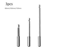 Violiica 3-Pack 1/4" Hex Quick Release Screwdriver Extension Bit Holder Set for Power Tools, 60mm/100mm/150mm Lengths, Gray