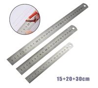 Violiica 3-Pack Stainless Steel Rulers with Imperial and Metric Double-Sided Scale, 6 Inch 8 Inch 12 Inch for Students, Teachers and Craftsmen