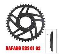 Violiica 42T Aluminum Alloy Chain Ring for 8fun 01 02 Ebike, 6-7-8-9 Speed, Black, with Offset Correction, Sandblasted and Anodized Finish