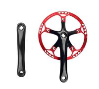 Violiica 45T/47T/53T For Bike Crankset for Folding For Bikes, 130BCD 165mm Square Taper Crank, 7075 Aluminum Alloy, Frosted Anodized Finish, with Guard Cover