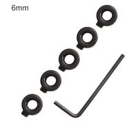 Violiica 5pc Depth Stop Collars Set with Wrench for Woodworking Drill Bits, 3-16mm Carbon Steel Drill Bit Limiters for Ring Positioner and Clamping Device