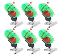 Violiica 6-Pack Fishing Alarm with LED Light and 80dB Buzzer, Clip-On Rod Indicator for Carp Fishing, Green