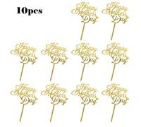 Violiica Acrylic Mother's Day Cake Decorations Set of 10 for Baking Party, 11cm x 14cm Reusable Toppers