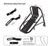 Violiica Aluminum Alloy For Bike Front Rack for ebike and Electric Bicycle, Luggage Carrier with Anti-Slip Screw Holes and Triangular Support, 23x15x12cm, Black