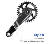 Violiica Anti-Collision For Bicycle Crank Stickers for SRAM, Shimano XTR, SLX | Transparent TPH Flexible Film Protection | 1 Set (3 Sheets)