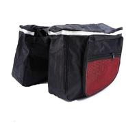 Violiica Bicycle Panniers, Waterproof 600D Oxford Fabric Rear Rack Saddle Bag with Double-Layer Zippered Compartments for Commuting and Cycling, Black/Red