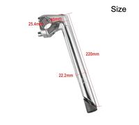 Violiica Bike Gooseneck Stem, 40mm Forward Extend, 220mm Center Pole, Aluminum Alloy for 22.2 mm Front Fork, Silver