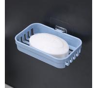 Violiica Creative Wall-Mounted Soap Box with Hollow Drain Design for Toilet and Bathroom, Multi-Purpose Storage Rack, Beige Color