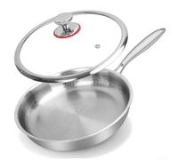 Violiica Deep Titanium Saute Pan 5.5cm Height 2L(28cm with Lid) | Hammered texture, natural non-, no coating, 28cm diameter, even heat distribution