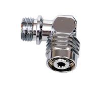 Violiica Diving Regulator Rotatable Adapter, 90° and 110° Second-Stage Swivel Adapter, Brass with Chrome Plating, Fits Most First Stages, Reduces Hose Stress, Silver
