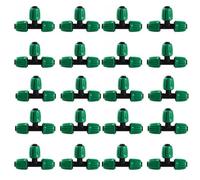 Violiica Drip Irrigation Fittings 20 Pack 16mm 3-Way Elbow Throttling Interface Connectors for Garden Lawn Watering System Greenhouse Farm Raised Beds Plastic Barbed Tee Adapter with Lock Function