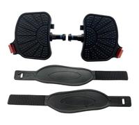 Violiica Exercise Bike Pedals with Toe Clips, M14 or 1/2'' Threads, Iron Core and Non-Slip Rubber Surface for Home Gym and Stationary Bikes, Black