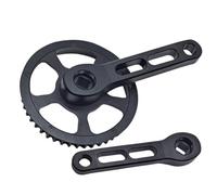 Violiica For Bike Crankset 46T Chainring 120Mm Crank Square Hole For Beltdrive Bicycles With Guard Plate Aluminum Alloy Black