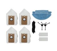 Violiica For Laresar For L6 Nex Robot Vacuum Cleaner 1 Roller Brush + 4 Dust Bags + 2 Washable Mop Pads + 2 Filters + 2 Side Brushes