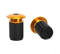 Violiica Handlebar End Covers for Bikes Aluminum Alloy Bar Grips Lightweight Easy to Install For Mountain Road Folding Fixie Bicycles (Yellow)