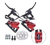 Violiica Hydraulic Disc Brake Set For Ebike Dual Piston Calipers With 160Mm Rotors And 90Mm Front/1600Mm Rear Brake Lines Black