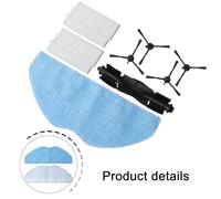 Violiica Main Brush, Side Brushes, Filters and Mop Cloth Replacement Kit for Homerun Serie 3000 XU3100/01 Robot Vacuum Cleaner, Nylon and Plastic Parts for Effective Cleaning Across Floors