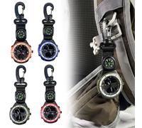 Violiica Multifunction Pocket Stopwatch with for Compass, Luminous Backlight and Silent Alarm, Portable Time Recorder with Carabiner Clip Hiking Camping Training