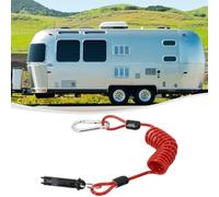 Violiica Replacement Caravan Rv Breakaway Cable with Pin Electric Switch Brake Coiled 4 Ft Red Safety Cable For Towing Vehicle and Trailer