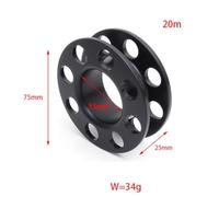 Violiica Scuba Diving Finger Reel with Steel Handle, 20m/30m/40m Line Capacity, Compact Spool for Cave and Technical Diving, Black