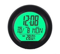 Violiica Solar Powered Car Digital Clock Thermometer, LCD Display Showing Date Week Temp, Intelligent Backlight with Vibration Sensor, Temp Resistant ABS for Dashboard Blue()