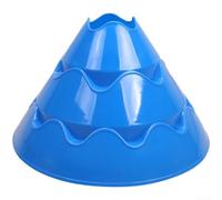 Violiica Sports Training Cones 4pcs Large PE Disc Markers with Holes for Multi-Sport for drills Hockey Rugby Cricket Field Equipment 25x15cm(Blue)