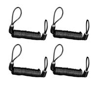 Violiica Spring Lock Coiled Wire Loop Link 1.2m Retractable Safety Rope for Bicycle Disc Brake - Black, Built-in 304 Stainless Steel Cable, 8cm Contracted Length