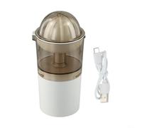 Violiica Stainless Steel Electric Citrus Juicer Wireless USB Rechargeable Squeezer with Dual Cones Quiet Large Capacity Extractor for Orange Lemon Home Kitchen Tool(white)