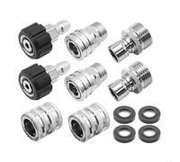 Violiica Stainless Steel M22 14 Pressure Washer Adapter Kit with 3/8 Quick Connect For Karcher Nilfisk For Bosch and More