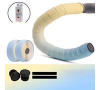 Violiica Thickened Anti-Slip Road Bike Handlebar Tape, Shock Absorbent PU EVA Silicone Material, 2150mm x 30mm, for Car Steering Wheel & Fishing Rod, Black