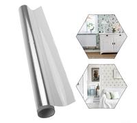 Violiica Transparent Electrostatic Wall Sticker Protective Film, Waterproof Oil and Dust Resistant, Designed for Smooth Gray Walls and Tiles, No Glue Damage (45cmx2m)