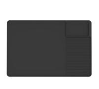 Violiica Two-Part Silicone Coffee Machine Mat with Drainage System for Espresso Machine and Dish Drying, 23.62x15.75inch