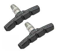 Violiica V Brake Pads for Bicycle - 70mm Replacement Blocks for Mountain Bike V Brakes, Left/Right Marked (L/R), Curved Design for Rim Fit, Wear Indicator, Black Virgin