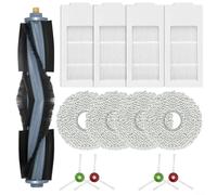 Violiica Vacuum Cleaner Parts for Yeedi Floor 3 Station Vacuum Cleaner Accessories Kit with 1 Main Brush, 4 Filters, 4 Mop Cloths, and 4 Side Brushes