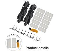 Violiica Vacuum Cleaner Replacement Parts Kit with 2 Main Brushes, 10 Filters and 10 Side Brushes For Tapo RV30 Max Plus, RV30 Max, RVV20 Max Plus, RV20 Max, RV10 Plus, RV10 Robot Vacuums