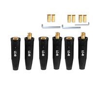 Violiica Welding Cable Connector LC-40 Brass 350A High Capacity Heat and Oil for 1/0 to 2/0 50-70mm2 Cables, Black