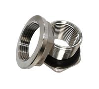 Violiica Weldless Bulkhead Tank Fitting for Homebrew Beer, 304 Stainless Steel Construction with 1/2" and 3/4" Internal Female Threads, Simple Installation