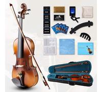 Violin 1/4 Set, Beginner Violin for Kids,Students,1/4 Violin with spruce,maple and pure ebony accessories.Violin with 10 pieces for Beginner Kids ages 5-7,Students,Professional Performers (Natural-B)