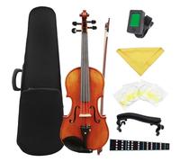 Violin 4/4 Acoustic Violin Spruce Panel Violin High-Grade Natural Violin With Case Bow Strings Shoulder Rest Tuner (Color : Set2)