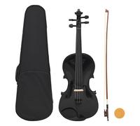 Violin 4/4 Black Basswood Full Size Complete Beginner Set with Bow Case Premium