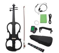 Violin 4/4 Electric Silent Violin Maple Body With Bow Case Headphone Cable Shoulder Rest (Color : Set2)