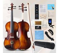 Violin 4/4 Full Set,Beginner Violin for Adults,Kids,Students,4/4 Violin with spruce,maple and ebony accessories,Full Size Violin with 10 pieces for Beginner Ages 11+,Professional Performers(Classic)