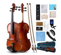 Violin 4/4 Full Set,Beginner Violin for Adults,Kids,Students,4/4 Violin with spruce,maple and ebony accessories,Full Size Violin with 13 pieces for Beginner Ages 11+,Professional Performers(Natural-A)