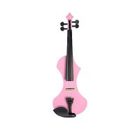 Violin 4/4 Full Size Electric Violin Solid Wood Mute Violin Advanced Handmade Electric/Mute Violin Bow Bridge Case SET (Color : Pink)